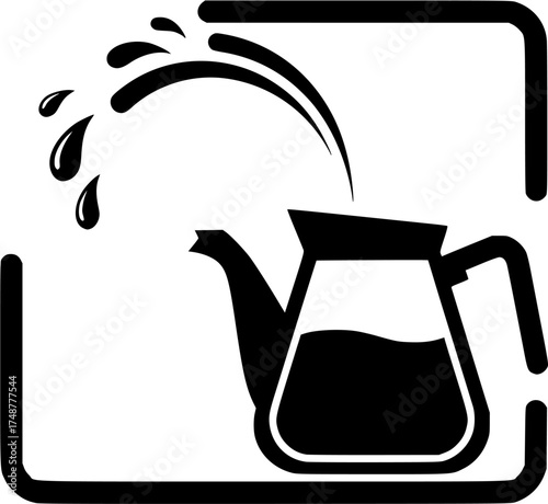 coffee pot with splashing coffee icon
