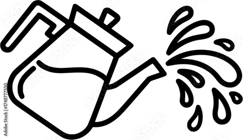 coffee pot with splashing coffee icon
