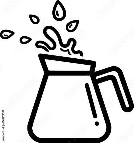 coffee pot with splashing coffee icon
