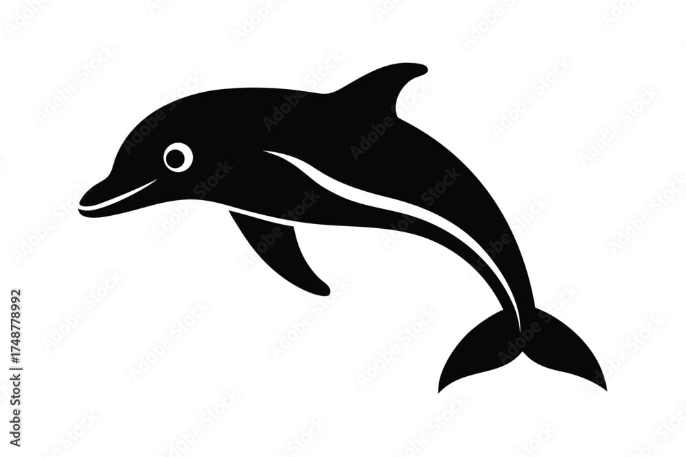 Fototapeta premium dolphin jumping silhouette vector art