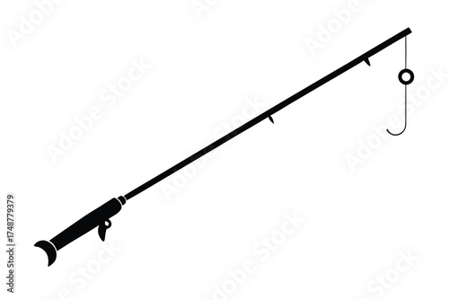 fishing rod silhouette vector art