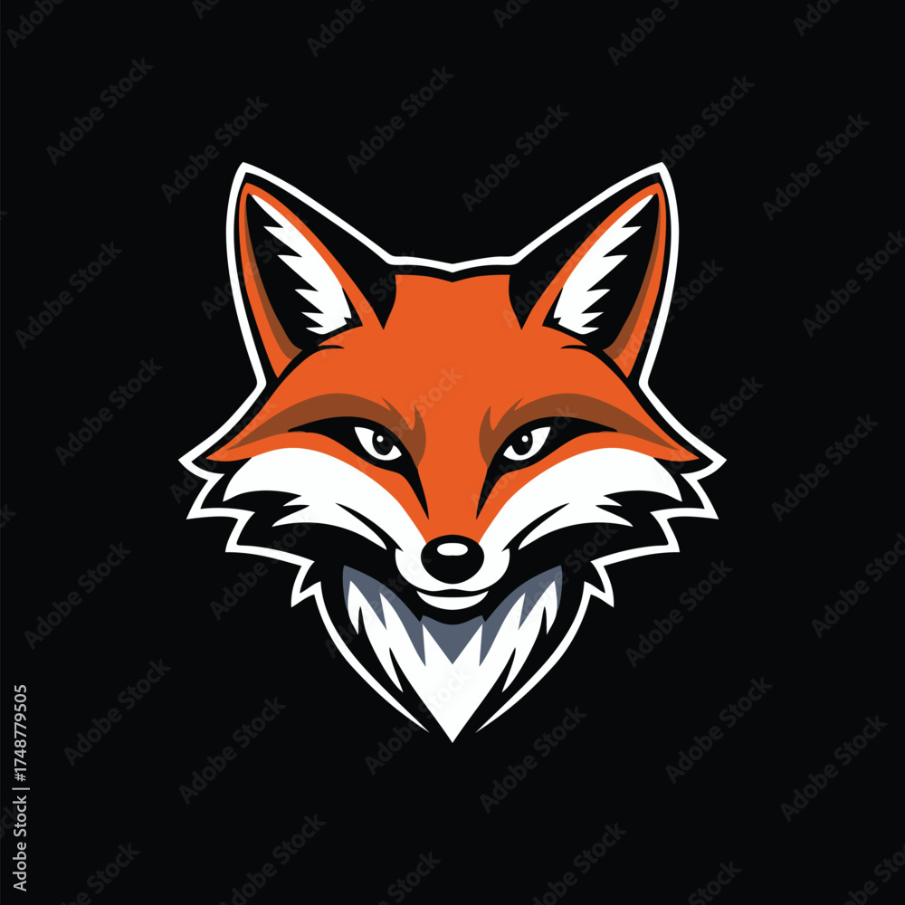 Obraz premium Orange fox cartoon design illustration