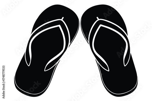 flip flop pair silhouette vector art