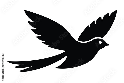 flying bird silhouette vector art