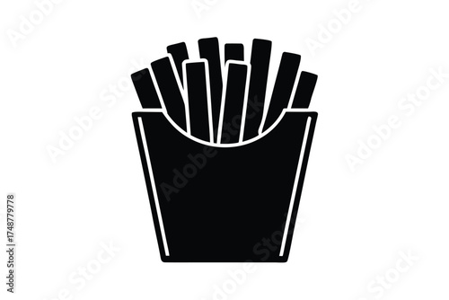 french fries silhouette vector art