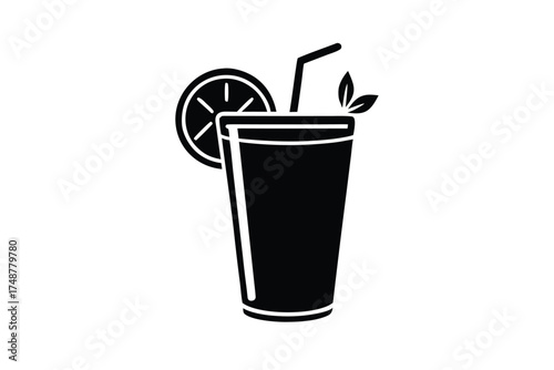 fresh juice silhouette vector art