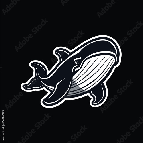 Big whale cartoon design illustration
