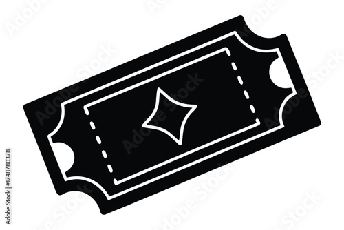 holiday ticket silhouette vector art