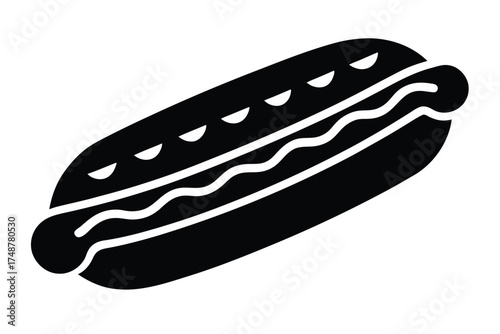 hotdog bun silhouette vector art