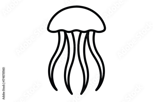 jellyfish outline silhouette vector art