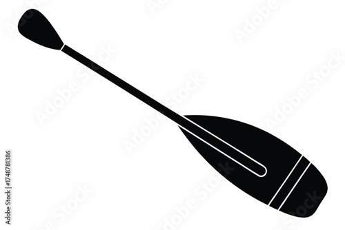 kayak paddle silhouette vector art