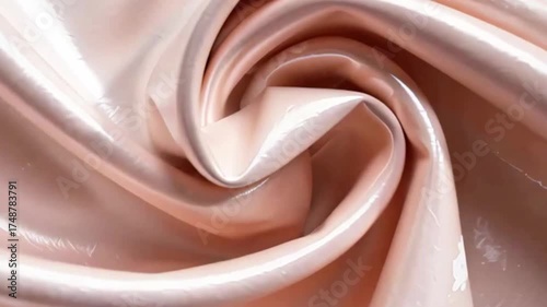 Brown silk fabric, brown cloth material flying in the wind , 3d rendering.