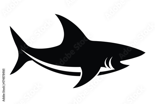 shark fin silhouette vector art