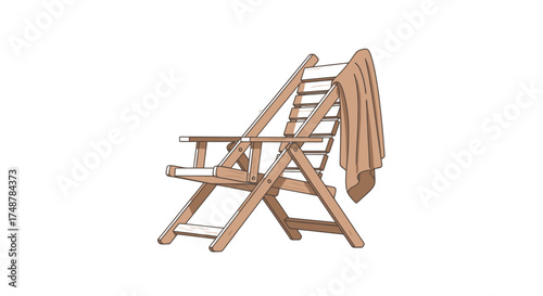 Beach Chairs and Towels, Relaxation and Summer Vacation