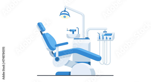 Dental clinic equipment illustration representing modern dentistry facility