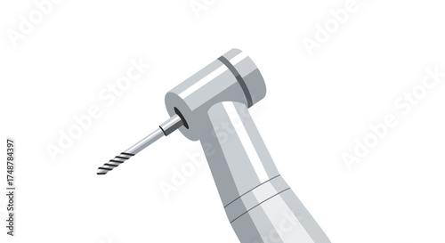 Dental drill, a modern instrument for precision tooth treatment illustrated
