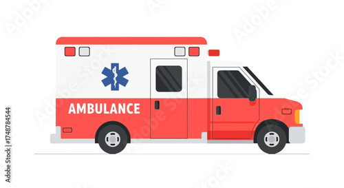 Flat design ambulance illustration for emergency healthcare services