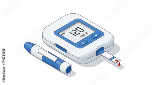 Glucose Meter with Lancet and Test Strip to measure blood sugar level
