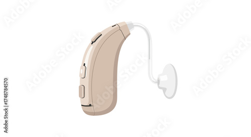 Hearing Aid Device for Adults Illustrative Equipment on White Background