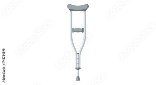 Illustration of a Metal Forearm Crutch for Orthopedic Support