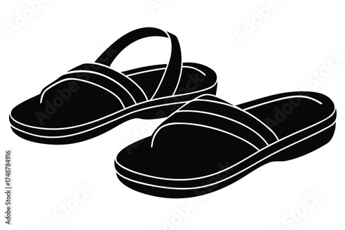 summer sandals silhouette vector art