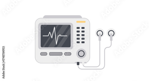 Medical device electrocardiogram with headphones display equipment modern