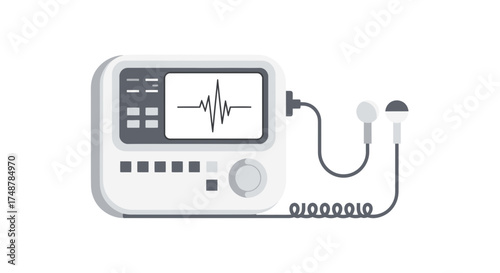 Medical Monitoring Equipment Showing a Waveform with Grey Scale Colors