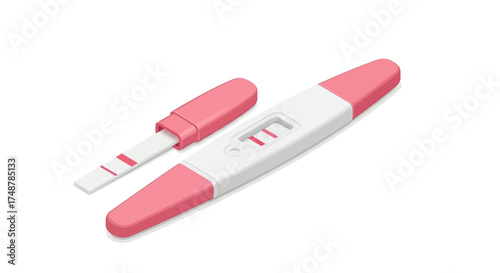 Positive Result Pregnancy Test on White Background Indicating Pregnancy
