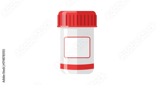 Red and White Empty Specimen Container Illustration for Medical Purposes
