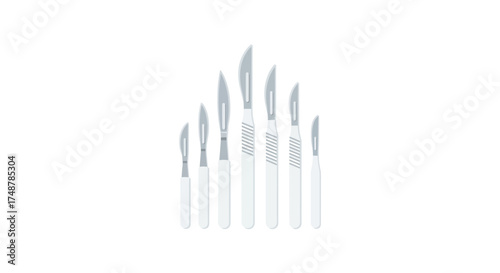 Assortment of Scalpels with Different Blade Sizes for Medical Procedures