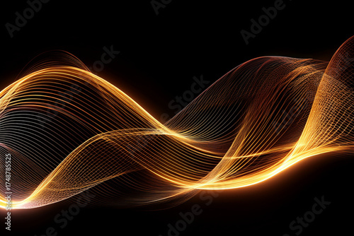 Abstract futuristic background with dynamic flowing digital energy wave and glowing neon lines. Vector technology or science illustration
