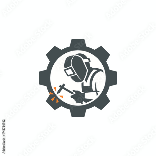 welder industrial vector logo
