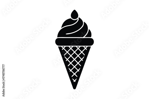 vanilla ice cream silhouette vector art