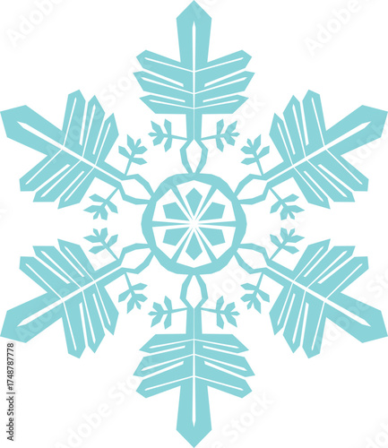 Geometric Blue Snowflake Icon