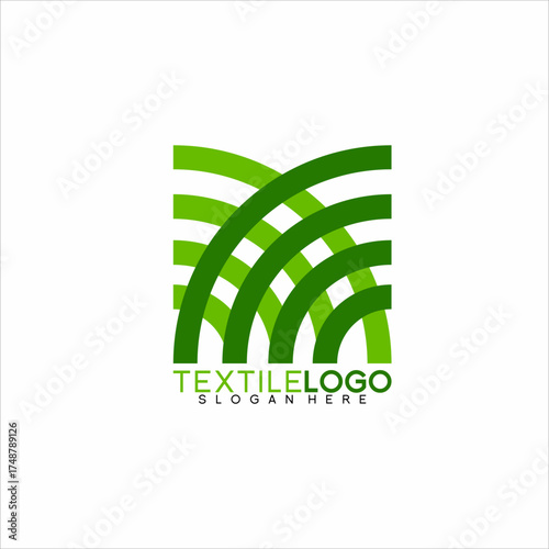Textile logo design with land contour concept.