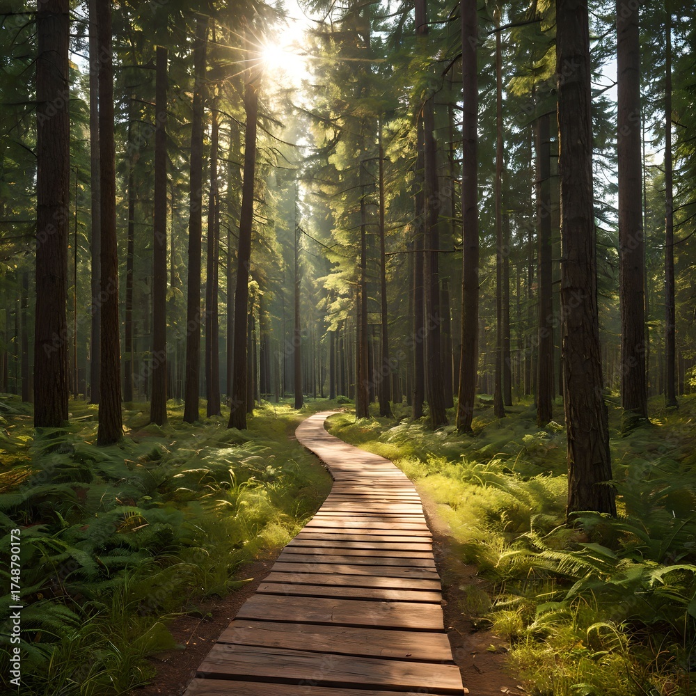 Fototapeta premium footpath in the woods