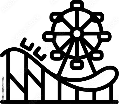 amusement park ride line art
