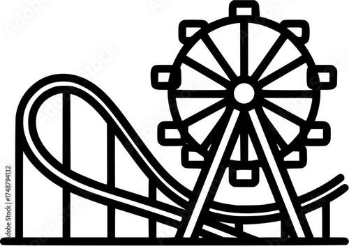 amusement park ride line art

