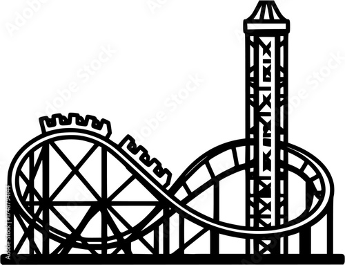 amusement park ride line art

