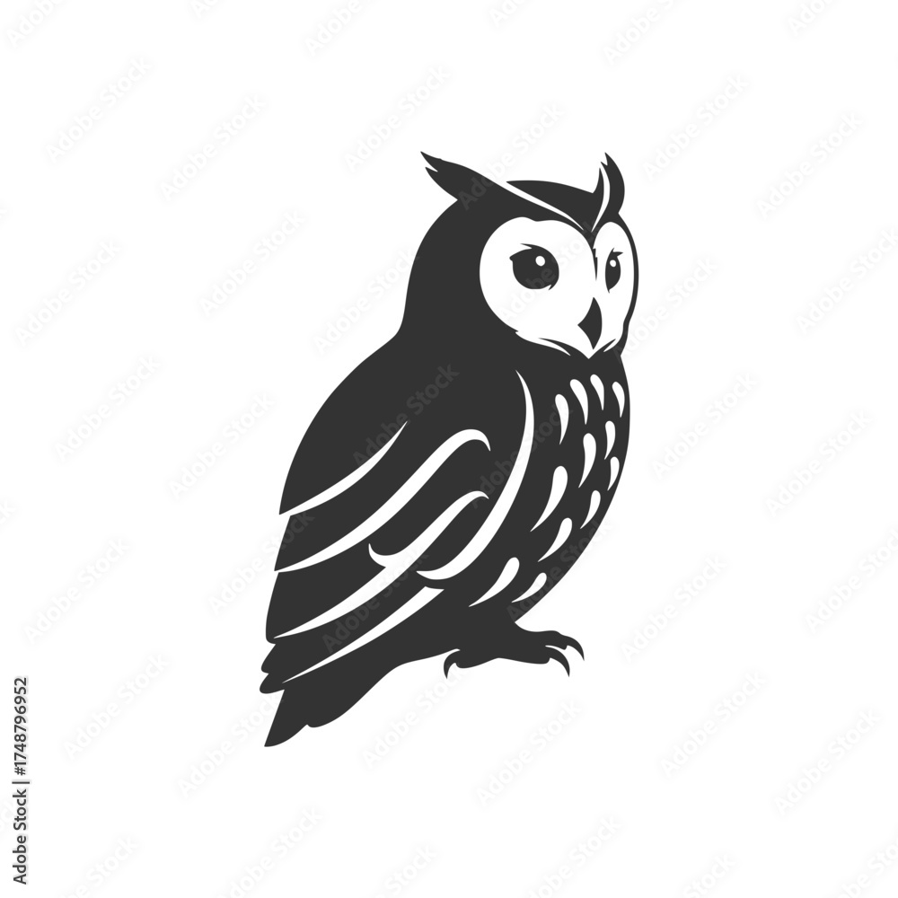 Fototapeta premium Elegant Owl Vector Illustration for Branding Logo Design and Wildlife Concepts