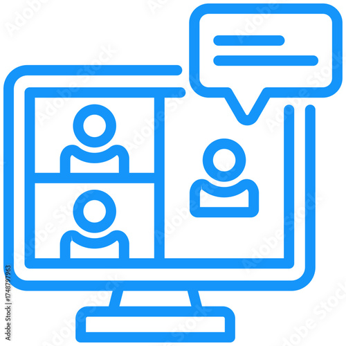 online meeting icon isolated on white background. vector illustration icon for hybrid working model and other business