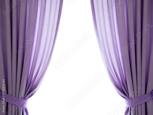 Lavender Curtains Open on Transparent Background