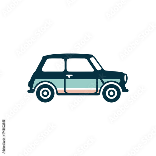 classic mini cooper mr. bean car vector	
