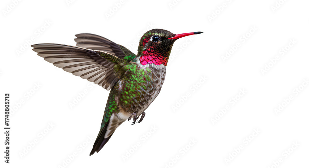 Fototapeta premium Realistic Hummingbird Isolated Transparent Background Bird Flying