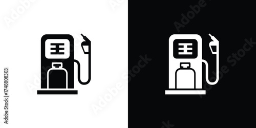 Isolated Gas Station Fuel Dispenser Icon on a Transparent Background Silhouette