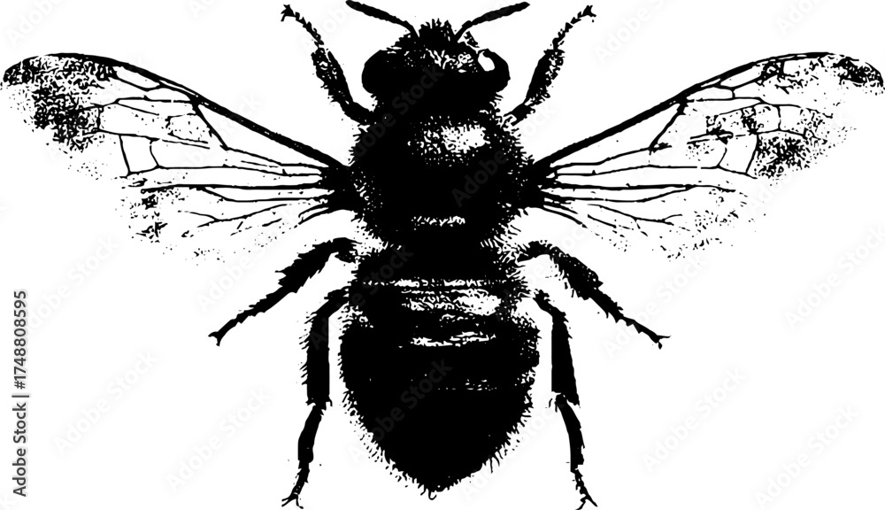 Futuristic cicada robot silhouette art in black and white for urban design