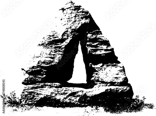 Ancient rune stone silhouette – scandinavian mythology design for decoration or educational use