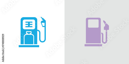 Two fuel pump showing fuel dispenser with square shape design