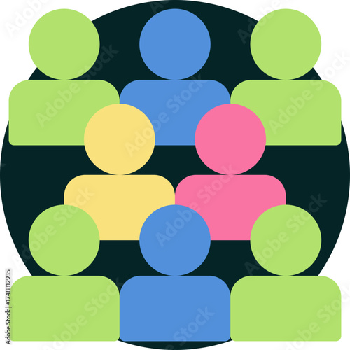Population icon for market research, website, application, printing, document, poster design, etc