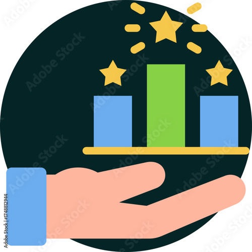 Ranking icon for market research, website, application, printing, document, poster design, etc